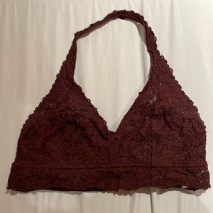 Maroon large DD halter aerie bralette